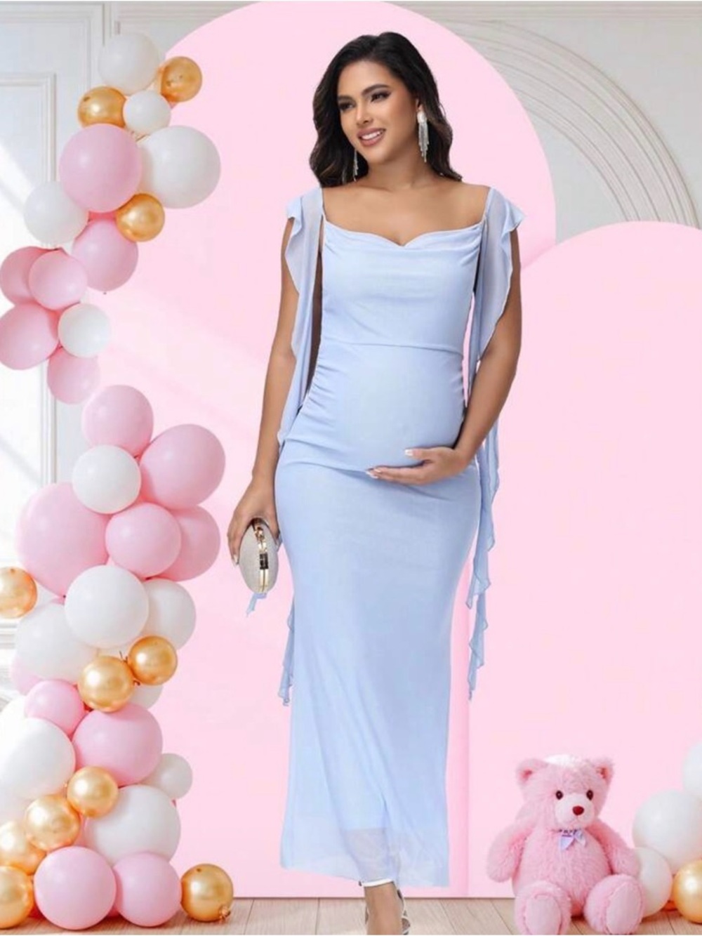 Tommy Hilfiger Light Blue Asymmetrical Maternity Skirt Dress